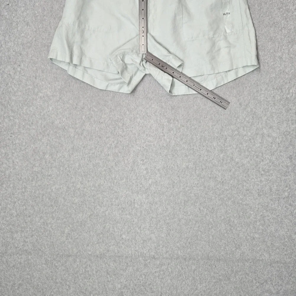Calvin Klein Women Shorts X-LARGE Light Green Linen Coastal Beach 4